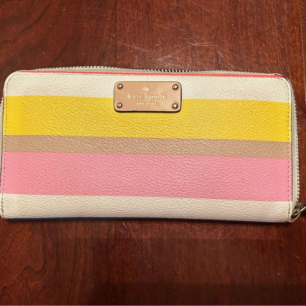 Kate Spade Striped Leather Wallet 2016